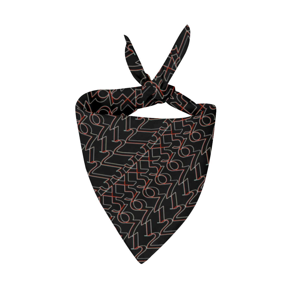 NUMBERS Collection 1234567 Black/Red/White Pet Dog Bandana/Large Size