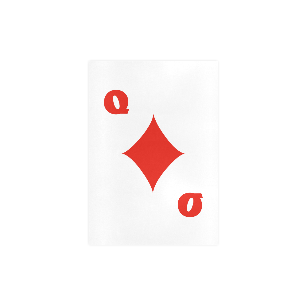 Playing Card Queen of Diamonds Art Print 7‘’x10‘’