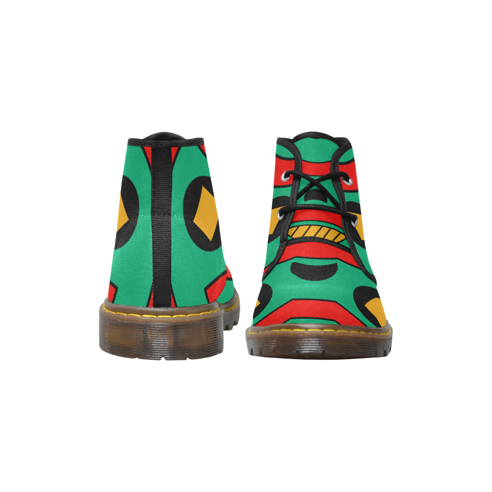 African Scary Tribal Men's Canvas Chukka Boots (Model 2402-1)