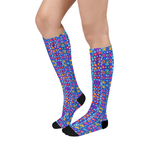 Stars on Dark Purple Over-The-Calf Socks