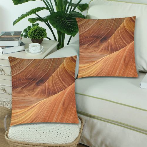 Sandstone Custom Zippered Pillow Cases 18"x 18" (Twin Sides) (Set of 2)
