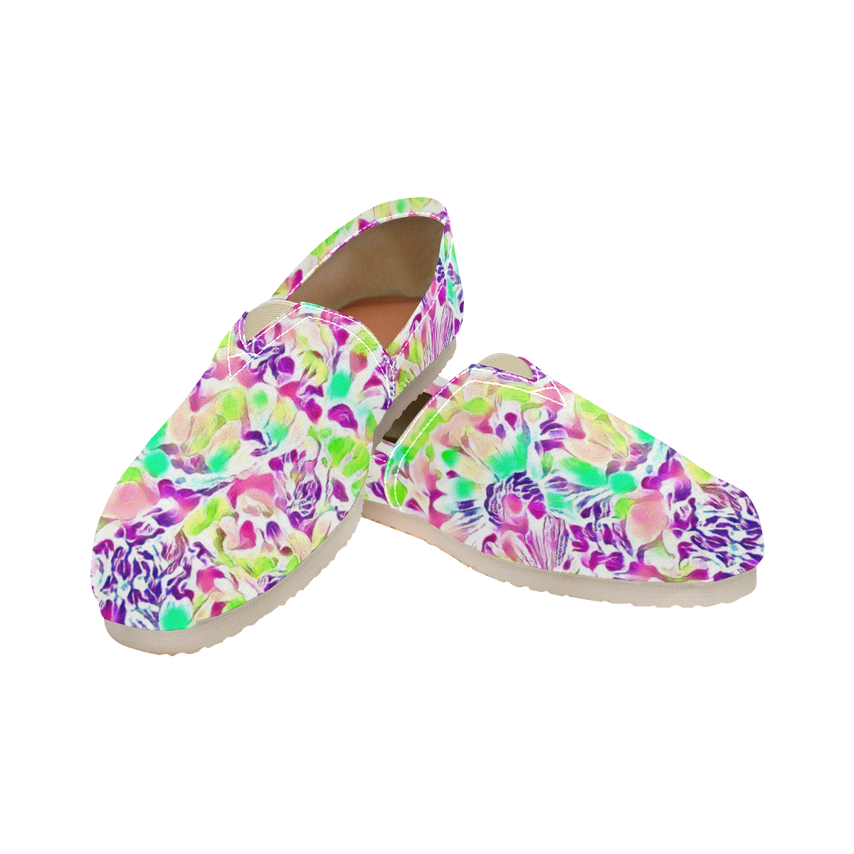 Floral Summer Greetings  1C by JamColors Women's Classic Canvas Slip-On (Model 1206)