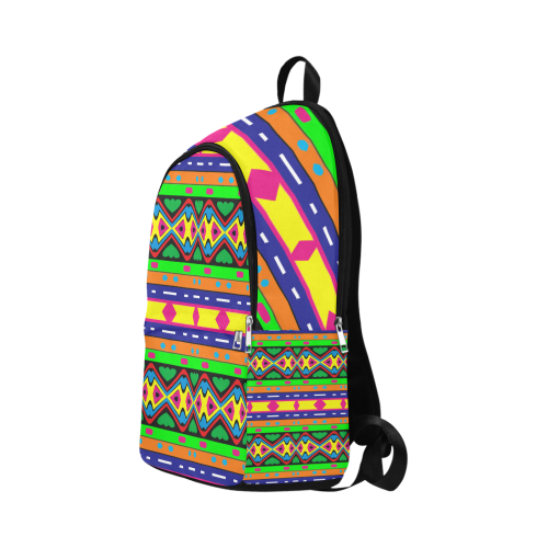 Distorted colorful shapes and stripes Fabric Backpack for Adult (Model 1659)