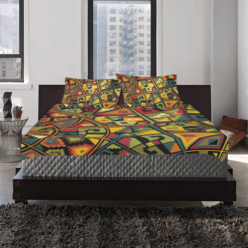African background pattern 3-Piece Bedding Set