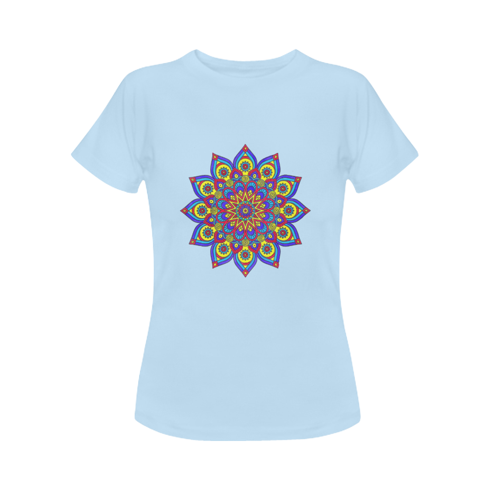 Brilliant Star Mandala Blue Women's Classic T-Shirt (Model T17）