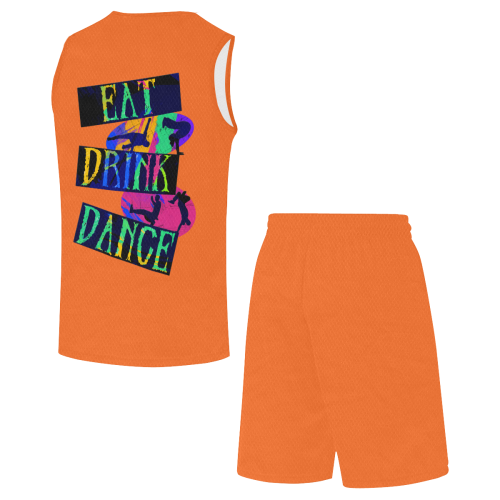 Break Dancing Colorful / Orange All Over Print Basketball Uniform
