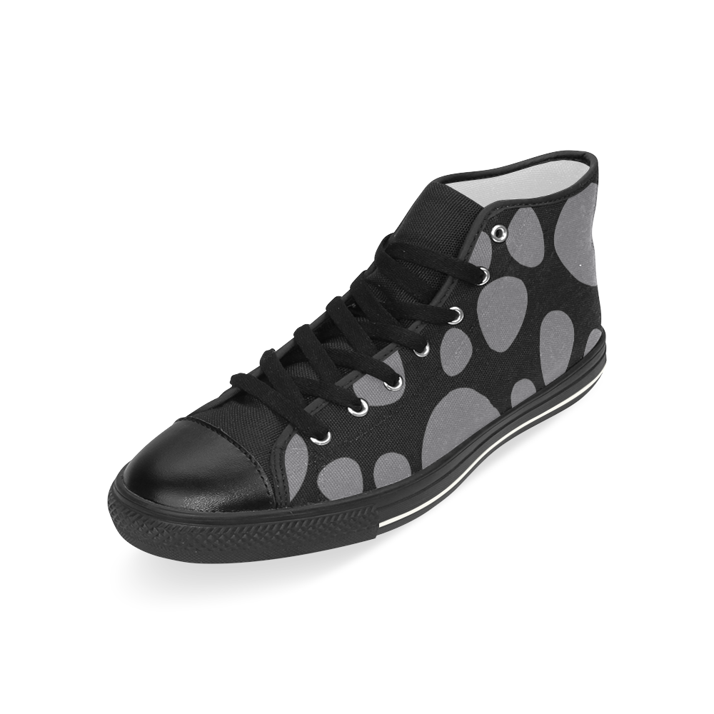 Black leopard skin Men’s Classic High Top Canvas Shoes (Model 017)