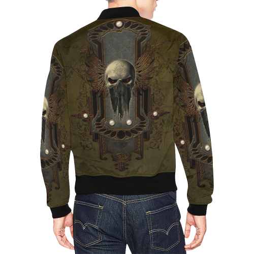Awesome dark skull All Over Print Bomber Jacket for Men (Model H19)