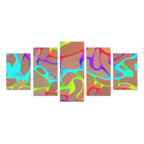 Colorful wavy shapes Canvas Print Sets D (No Frame)