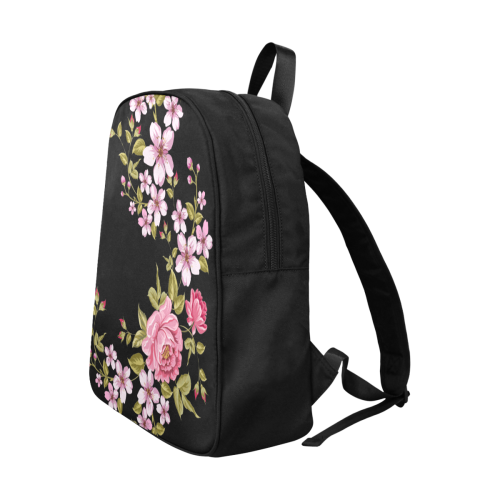 Pure Nature - Summer Of Pink Roses 1 Fabric School Backpack (Model 1682) (Large)