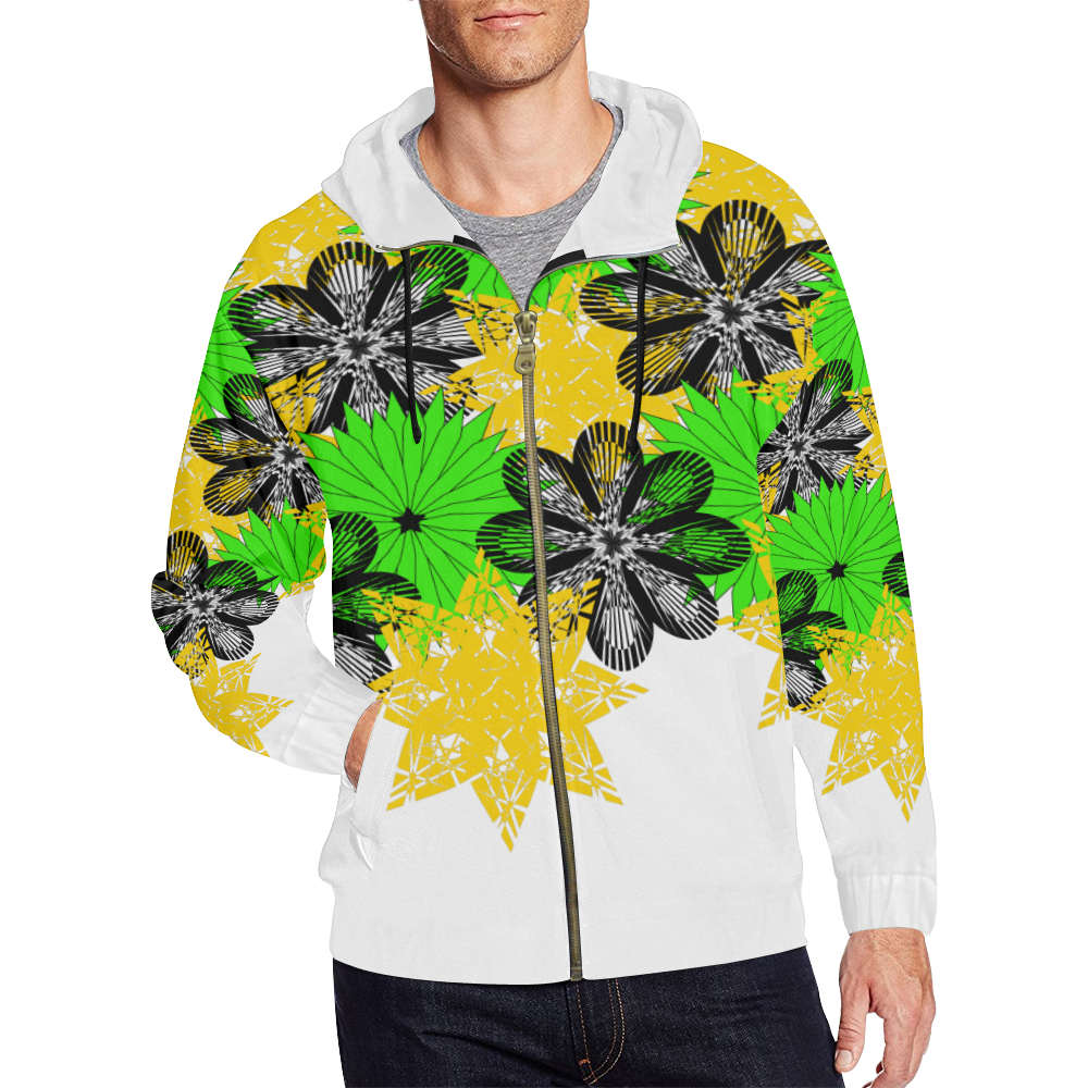 abstract bouquet All Over Print Full Zip Hoodie for Men (Model H14)