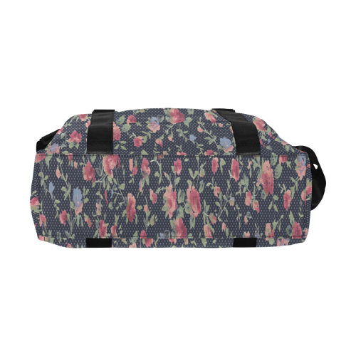 Polka Dotted Rosebuds Large Capacity Duffle Bag (Model 1715)