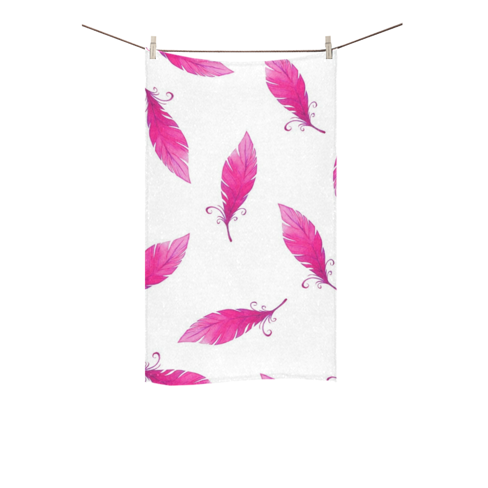 Hot Pink Feathers Custom Towel 16"x28"