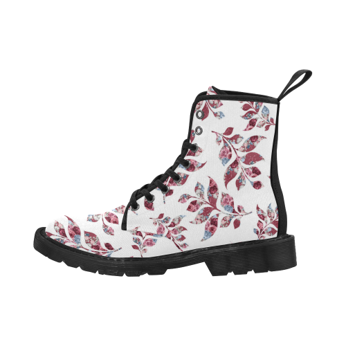 Autumn Leaves Boots, Watercolor Floral Martin Boots for Women (Black) (Model 1203H)