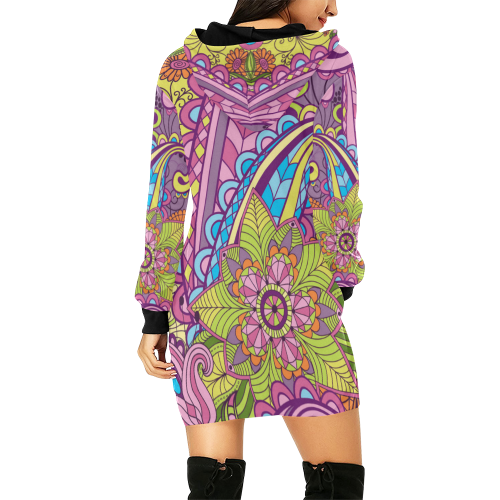 Tribal Art All Over Print Hoodie Mini Dress (Model H27)