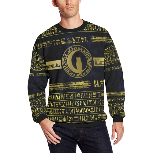 HIEROGLYPH DELUXE Men's Oversized Fleece Crew Sweatshirt (Model H18)