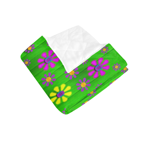 flower dance in green Quilt 60"x70"
