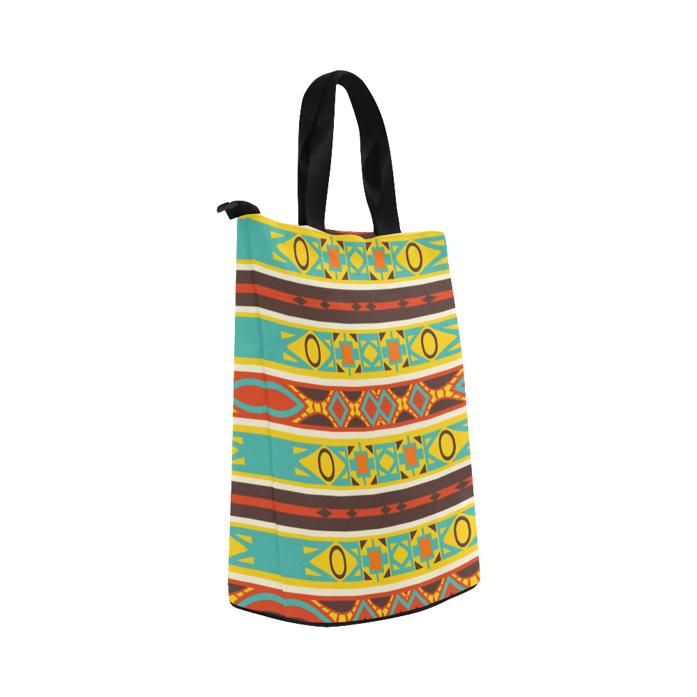 Ovals rhombus and squares Nylon Lunch Tote Bag (Model 1670)