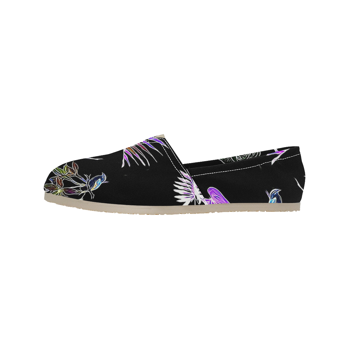Flowers and Birds A by JamColors Women's Classic Canvas Slip-On (Model 1206)