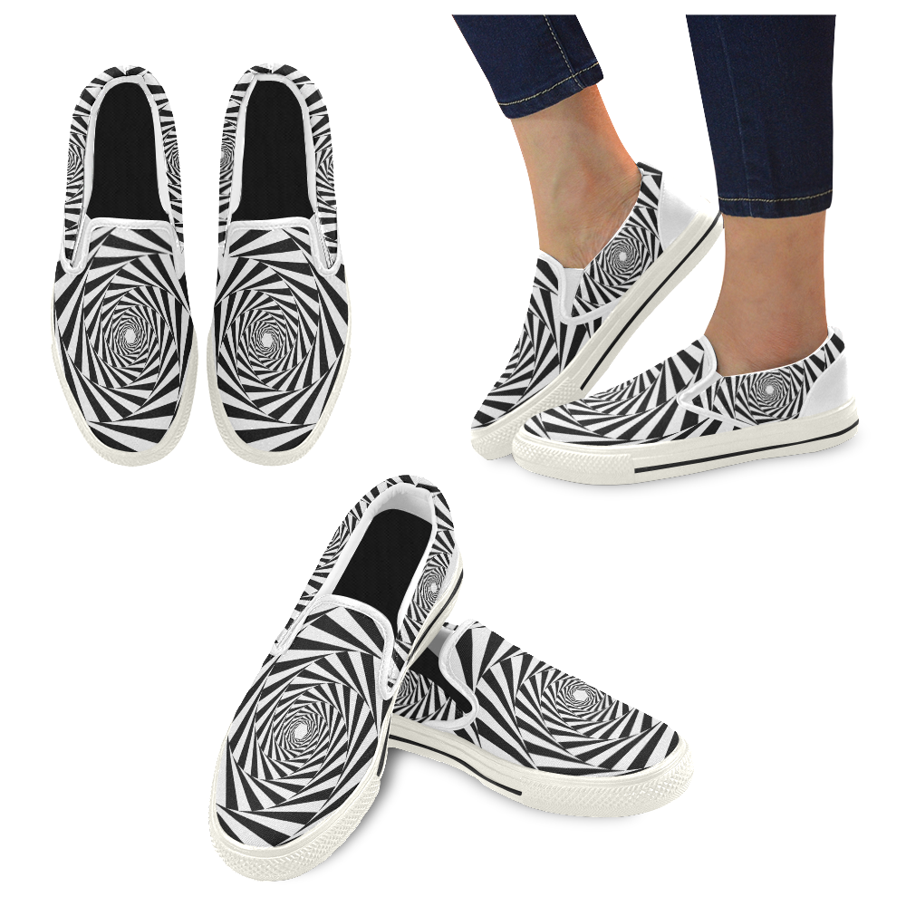 Spiral Slip-on Canvas Shoes for Kid (Model 019)