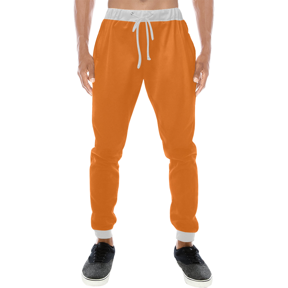 color pumpkin Men's All Over Print Sweatpants (Model L11)