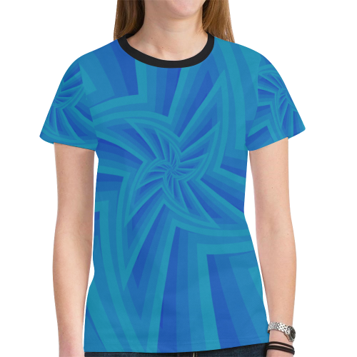 Blue star New All Over Print T-shirt for Women (Model T45)
