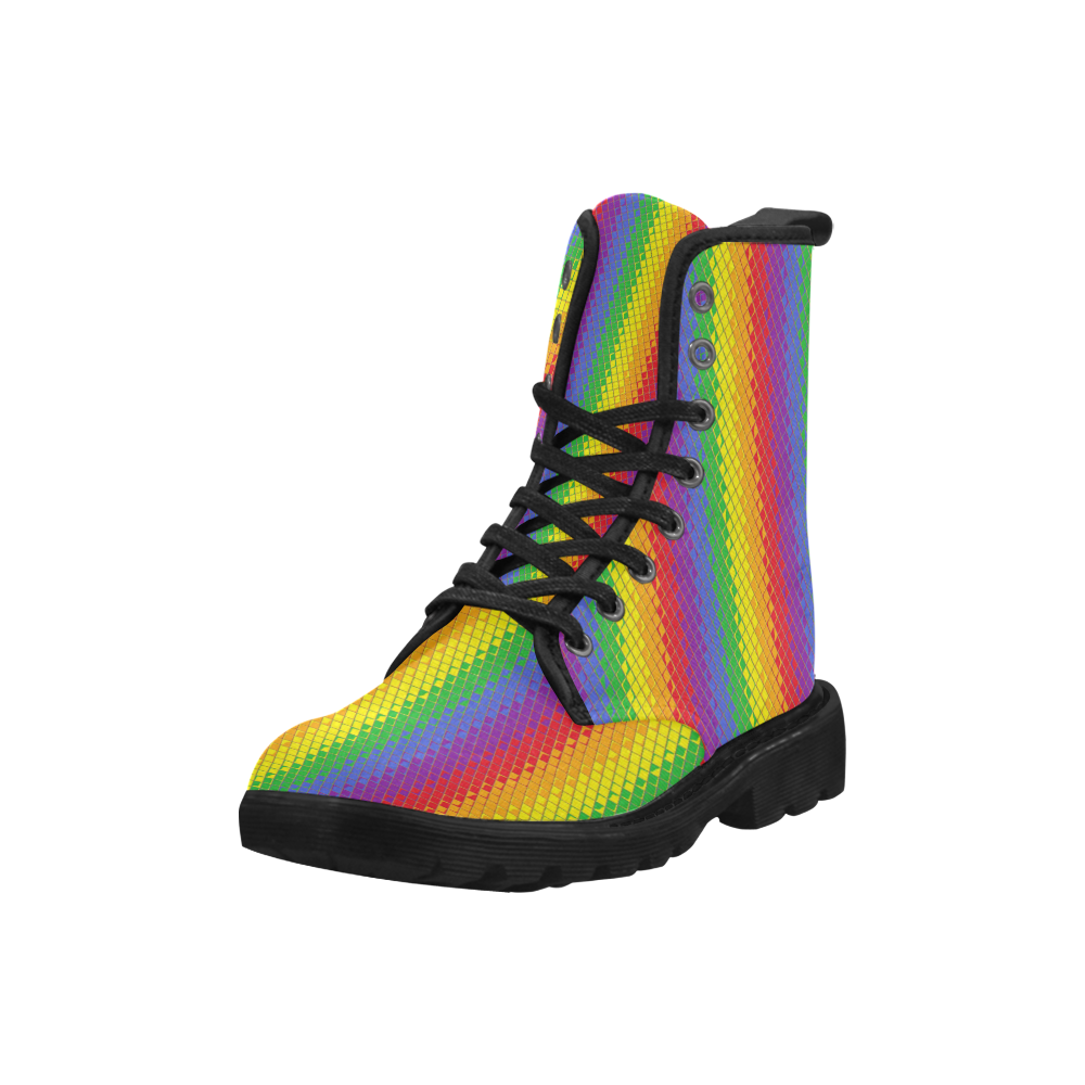 Rainbow Pattern by K.Merske Martin Boots for Men (Black) (Model 1203H)