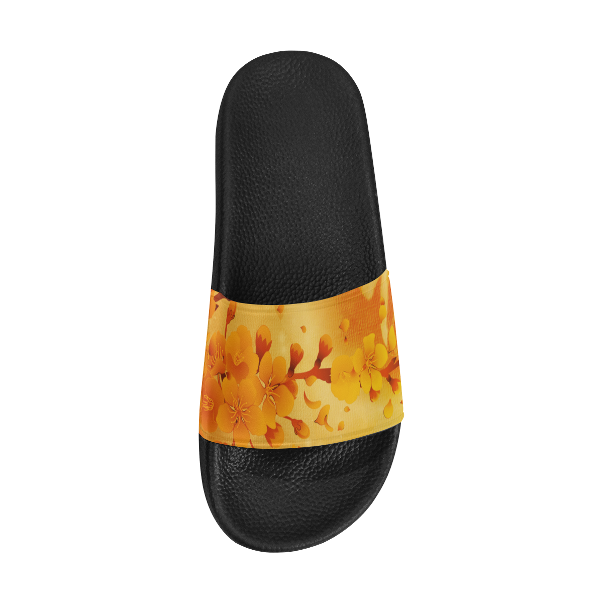Floral design, soft colors Men's Slide Sandals (Model 057)