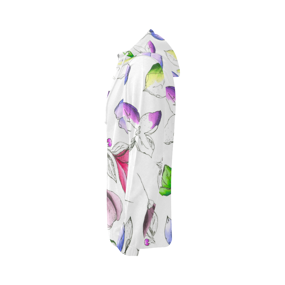 floral vi All Over Print Full Zip Hoodie for Women (Model H14)