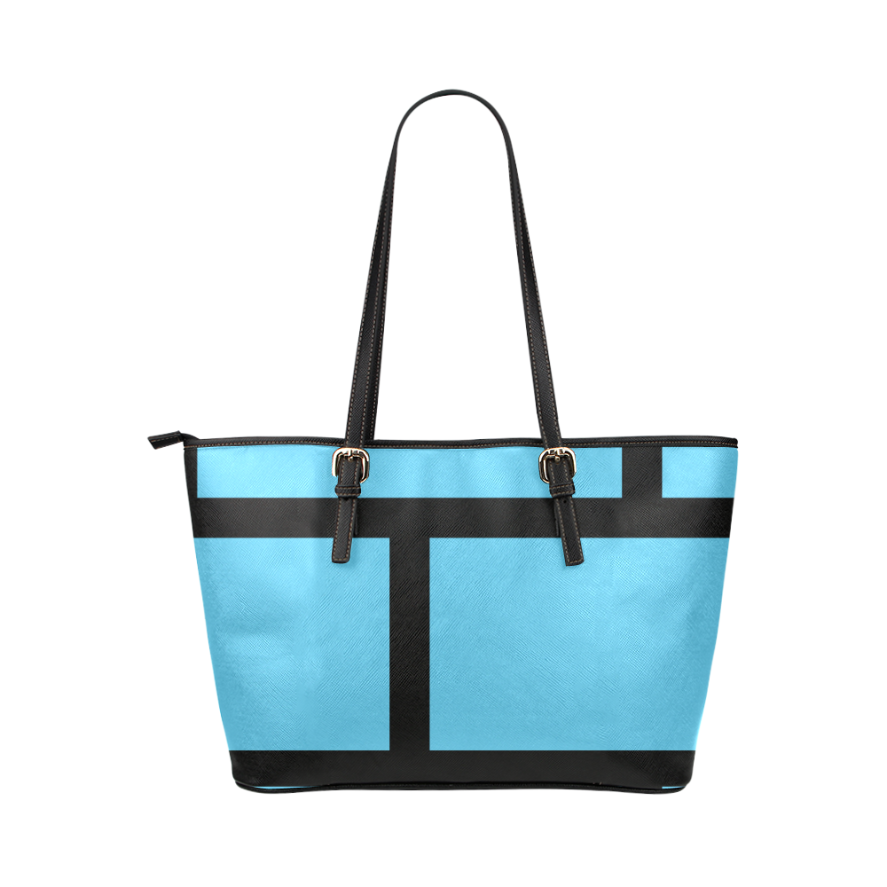 ladrillo azul Leather Tote Bag/Small (Model 1651)