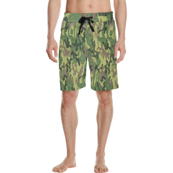 Military Camo Green Woodland Camouflage Men's All Over Print Casual Shorts (Model L23)