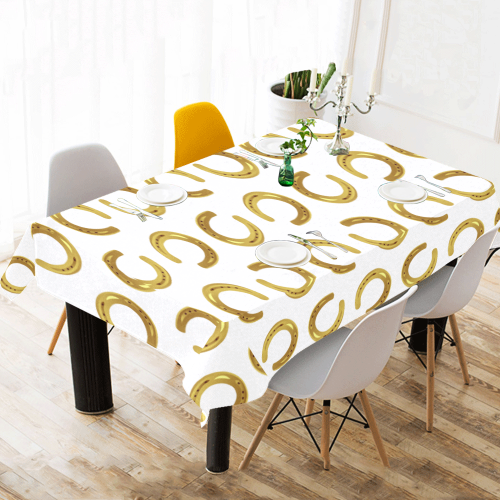 Golden horseshoe Cotton Linen Tablecloth 60"x 104"