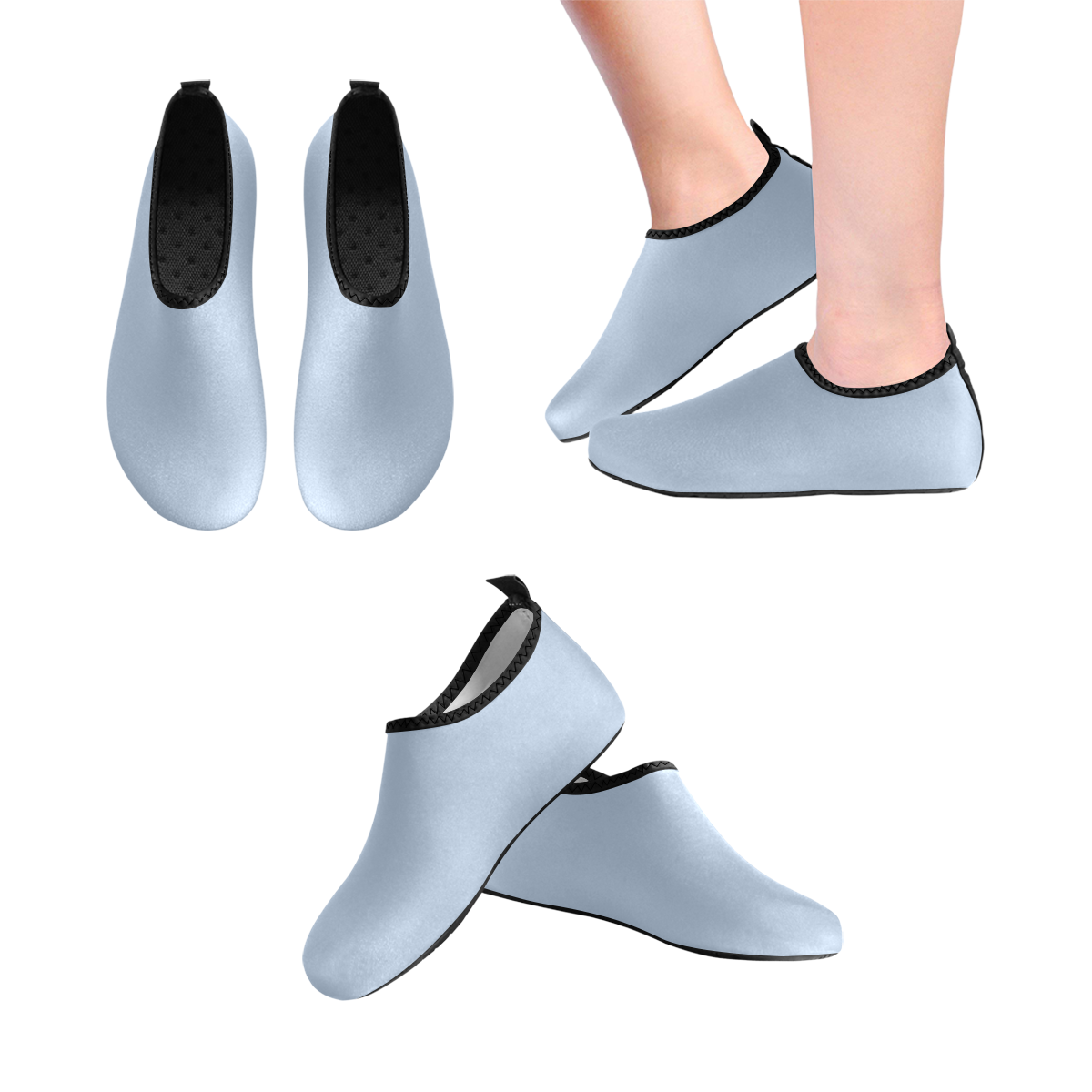 color light steel blue Men's Slip-On Water Shoes (Model 056)