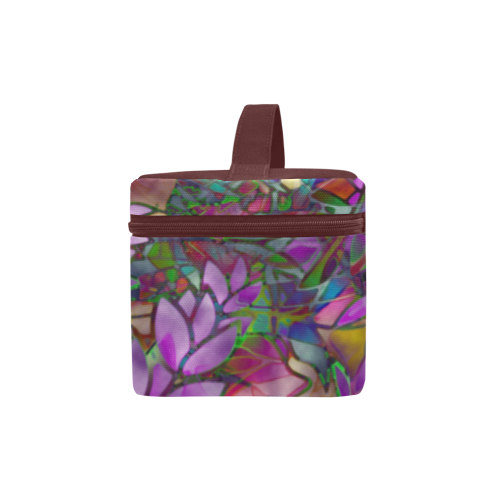 Floral Abstract Stained Glass G175 Cosmetic Bag/Large (Model 1658)