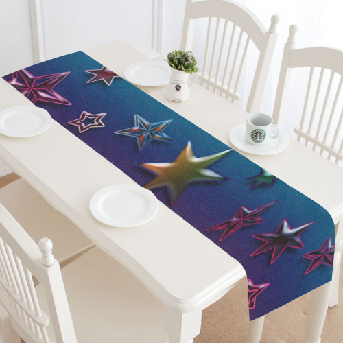 Rainbow Stars Table Runner 14x72 inch