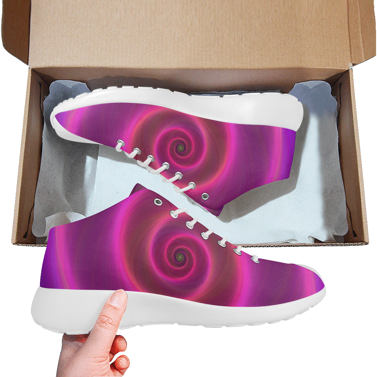 Pink Swirl Women's Basketball Training Shoes (Model 47502)