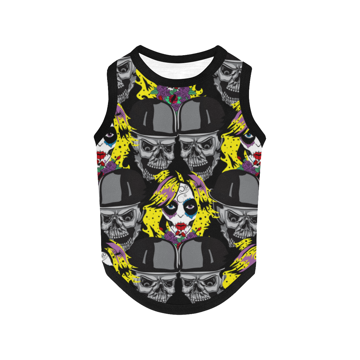 Miss Gothica Sugarskull dog coat All Over Print Pet Tank Top