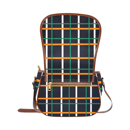 black Tartan saddle bag Saddle Bag/Small (Model 1649) Full Customization