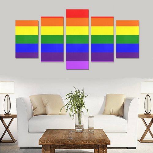 Rainbow Flag (Gay Pride - LGBTQIA+) Canvas Print Sets C (No Frame)