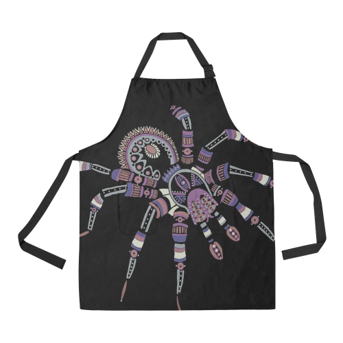 muted rainbow halloween spider All Over Print Apron