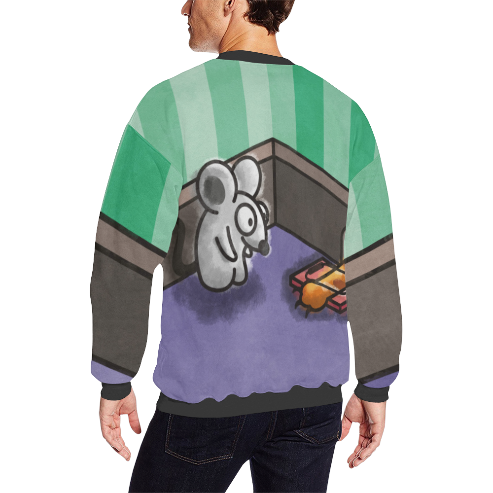 Dumb Cat All Over Print Crewneck Sweatshirt for Men (Model H18)