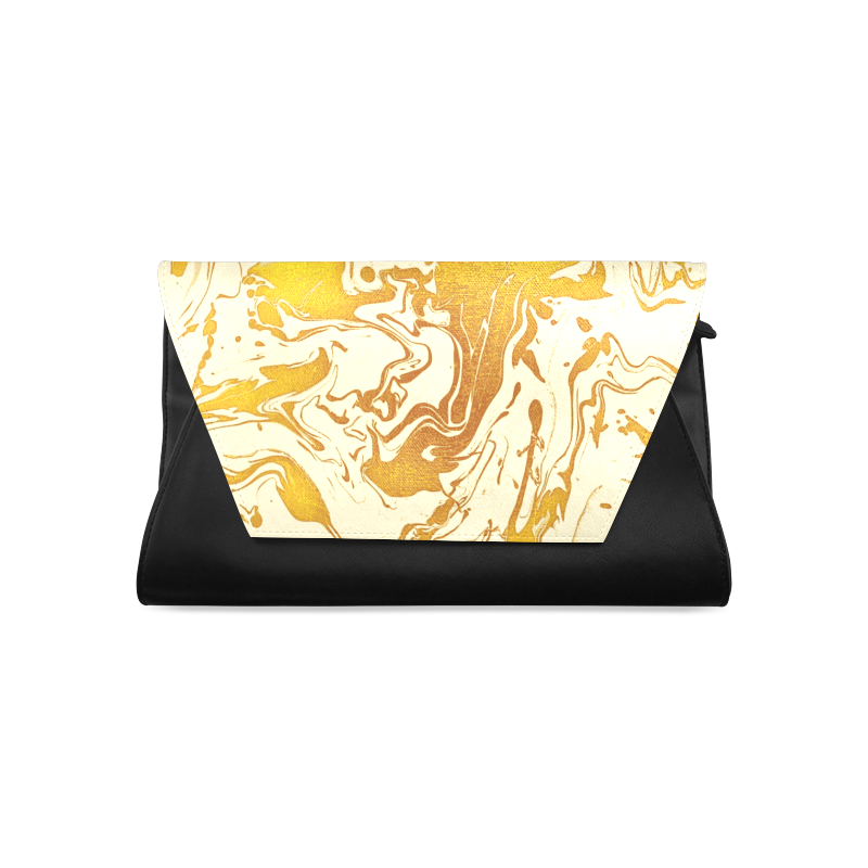 Sunset - amber gold orange abstract swirls diy personalize Clutch Bag (Model 1630)