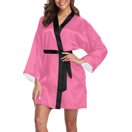 color French pink Long Sleeve Kimono Robe