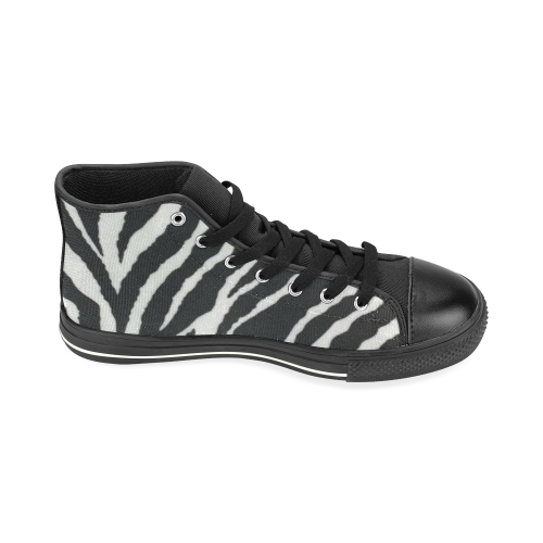 Tiger black High Top Canvas Shoes for Kid (Model 017)