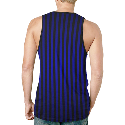 Midnight Blue Stripes New All Over Print Tank Top for Men (Model T46)