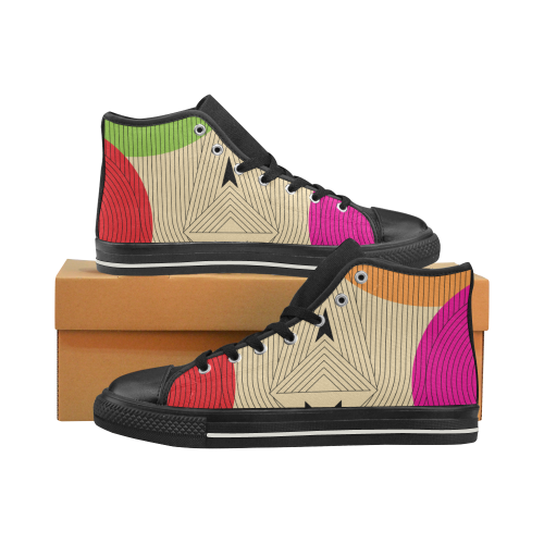Aztec Ancient Tribal High Top Canvas Shoes for Kid (Model 017)