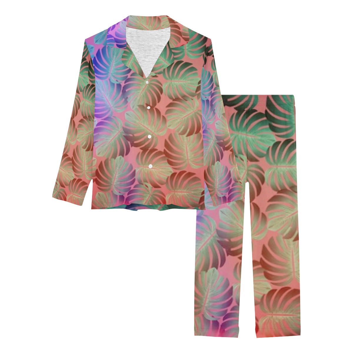 Tropical Women's Long Pajama Set
