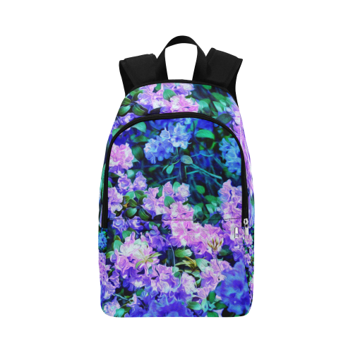 Blue Flowers Bucket Fabric Backpack for Adult (Model 1659)