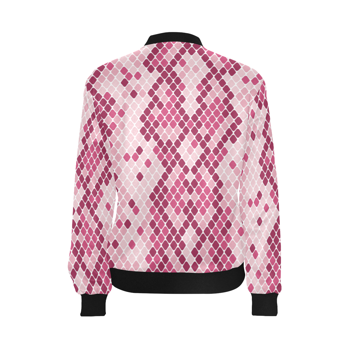 chaqueta de mujer estampado serpiente rosa All Over Print Bomber Jacket for Women (Model H36)