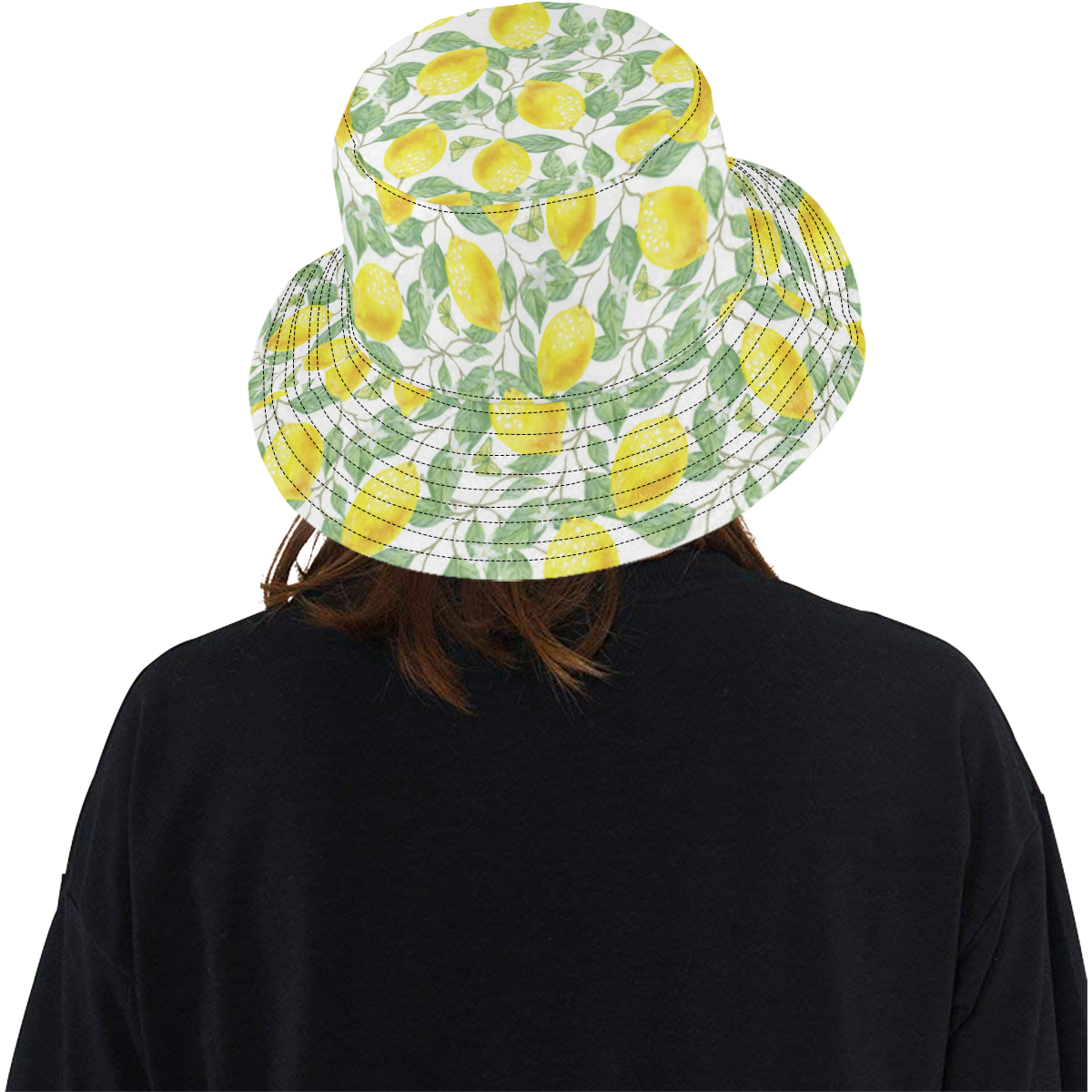 Lemons And Butterfly All Over Print Bucket Hat